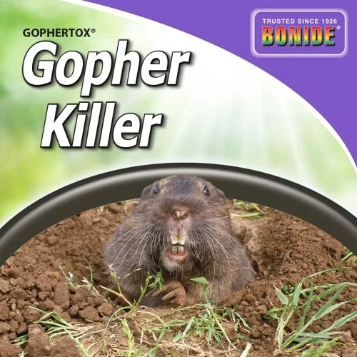 Vista 4 de Bonide Gophertox Gopher Killer, 1 libra Gránulos de cebo venenoso listos para usar para proteger el césped y el jardín de las hendiduras de bolsillo