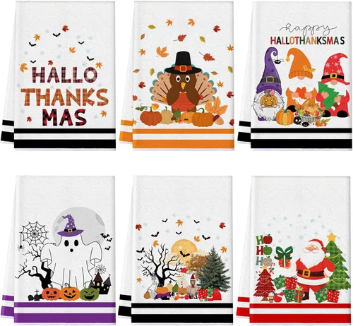 Vista 20 de Preboun 6 toallas de cocina con huevos de Pascua, toallas de mano retro con diseño de conejo, color negro y blanco a cuadros, paño decorativo