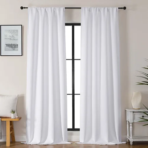 Vista 13 de Gwine Cortinas opacas para dormitorio, 54 pulgadas de largo, paneles de cortina de ventana con aislamiento térmico y reducción de ruido, cortinas