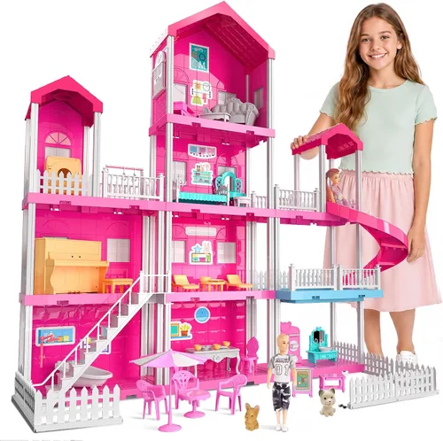 Vista 8 de Pink Girl House Playset para niños de 3 a 8 años - Juguete