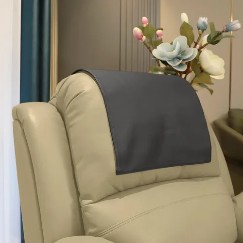 Vista 13 de Funda para reposacabezas prémium para silla reclinable, protector de reposacabezas reclinable de piel sintética ignífuga, resistente al desgaste