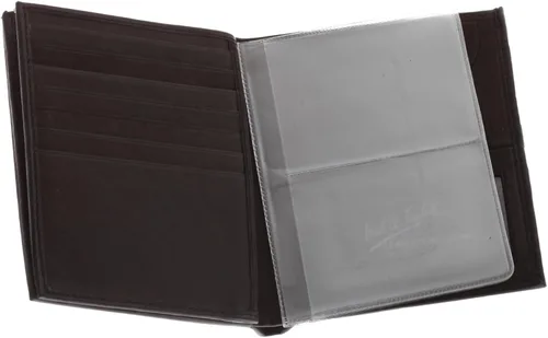 Vista 3 de Paul & Taylor Cartera plegable de cuero para hombre, con solapa central, varios
