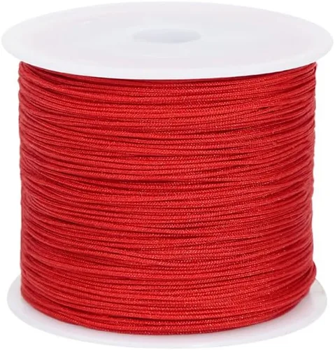 Vista 26 de Cordón de nailon de 0.020 in, hilo de ajuste para nudos chinos, collares, joyería, macramé, cuentas, pulseras de 150 yardas (negro)