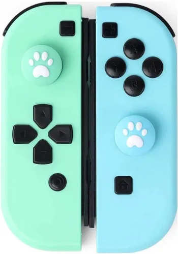 Vista 3 de Switch Joycon - Tapas de agarre para pulgar, funda de silicona con diseño de pata de gato para SwitchOLEDSwitch Lite, fundas de botón analógicas