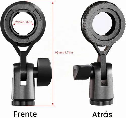 Vista 5 de Soporte de micrófono de condensador Rosca de interfaz estándar compatible con dispositivos de soporte con tuerca de conversión de 3/8 corta virola