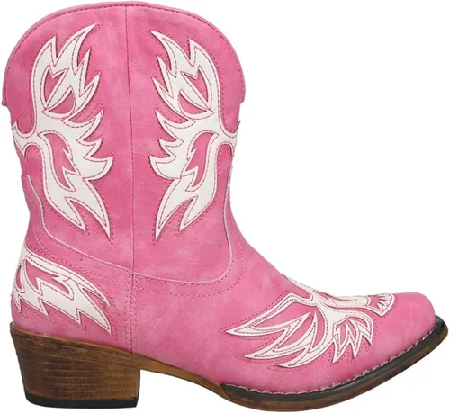 Vista 8 de ROPER Botas de puntera recortada con incrustación para mujer Amelia, estilo casual, tobillo, tacón bajo de 1-2 pulgadas, color marrón