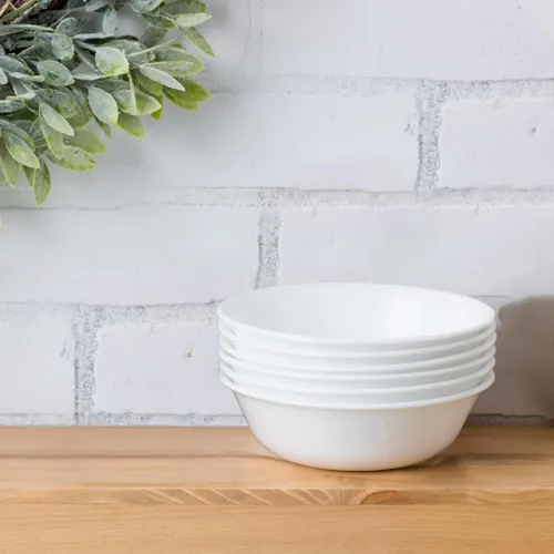 Vista 3 de Corelle 3125 Vitrelle Tazón de Cereales de Vidrio Winter Frost, Blanco, 18 oz, Paquete de 6