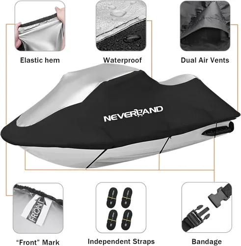 Vista 6 de Funda para moto acuática compatible con Yamaha Seadoo, funda para moto acuática remolcable de 2 3 plazas, resistente a los rayos UV, impermeable