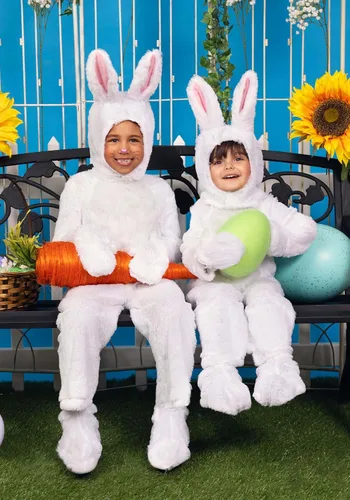 Vista 4 de Enchanting Bunny Adventure Kids Costume Faux Fur Jumpsuit, Ears, Tail & More