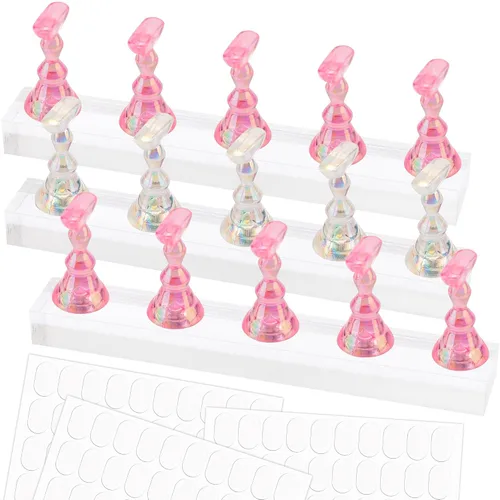 Vista 9 de Soporte de uñas para prensa, puntas de uñas magnéticas, soporte de uñas para pintar uñas, diseño de uñas postizas con masilla adhesiva reutilizable