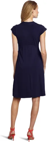 Vista 2 de Japanese Weekend Vestido de maternidad con cuello drapeado, azul marino, talla M, marino