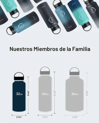 Vista 6 de BUZIO Botella de agua de 32 onzas aislada con popote y 3 tapas y bolsa de transporte, a prueba de fugas, frasco jarra de agua de acero inoxidable
