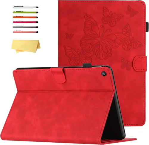 Vista 34 de Funda para Kindle Fire HD 8 de 8ª/7ª/6ª generación (2016/2017/2018) con soporte, soporte para lápices, bolsillos