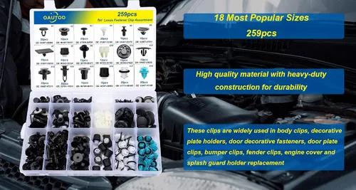 Vista 6 de 259 piezas compatibles con Lexus & Camry Corolla Corolla Interior y Exterior Retenedor Clip Clip Surtido