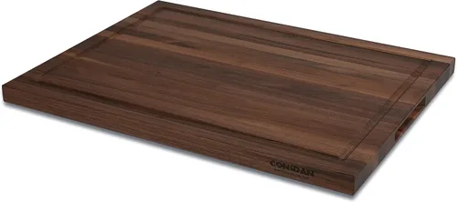 Vista 8 de Tabla de cortar de nogal para cocina, madera dura cultivada en EE.UU., 20 x 15 pulgadas, con asa interior invisible, preacabada con aceite de grado