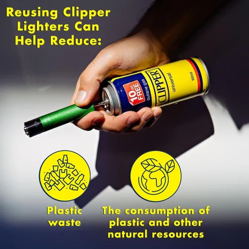 Vista 5 de Clipper 100% combustible de isobutano 10 onzas líquidas (10 onzas) 12 veces de butano refinado puro e inodoro Compatible con todos