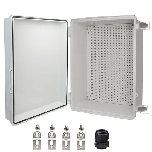 Vista 12 de Caja eléctrica impermeable, caja de conexiones IP67, pestillo de acero inoxidable, cubierta transparente con bisagras, carcasa para proyectos