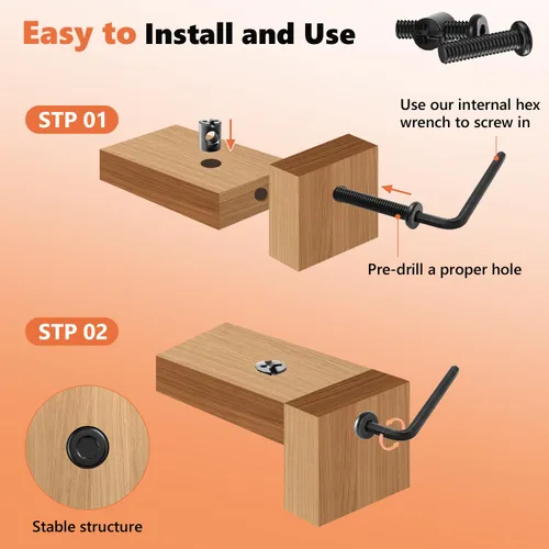 Vista 4 de Kit de repuesto de herrajes para cuna de 53 piezas, conjunto de pernos y tuercas de barril para armazón de cama de bebé para Delta/Graco, tornillos