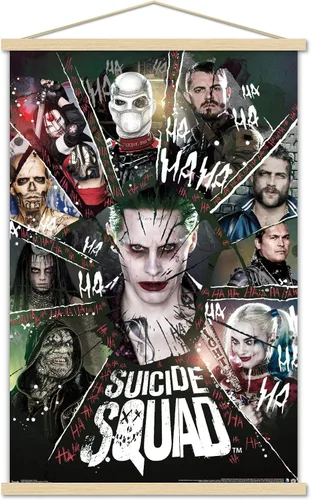 Vista 15 de Trends International DC Comics Movie - Escuadrón Suicida - Póster de pared circular, 14.725 x 22.375 pulgadas, versión enmarcada de madera de granero