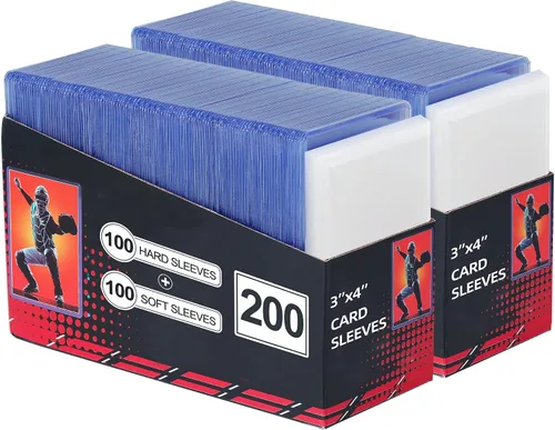 Vista 8 de 200 fundas para tarjetas de plástico duro, protectores de tarjetas de 3 x 4