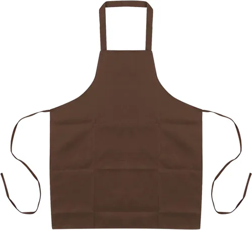 Vista 3 de HARFINGTON Delantales de babero liso, delantales lavables de cocina, delantales de cocina de poliéster con 2 bolsillos para cocina, mujeres y yo