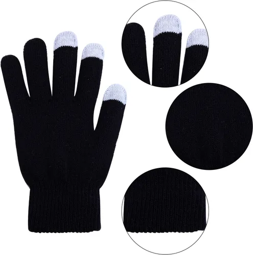 Vista 3 de Cooraby 60 pares de guantes de invierno para pantalla táctil a granel, guantes de punto cálidos para hombres, mujeres y adolescentes