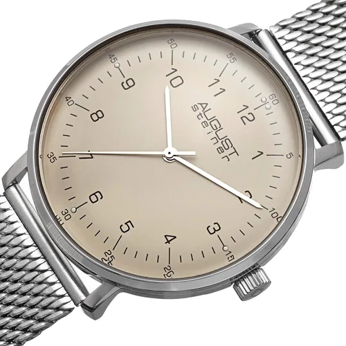 Vista 2 de August Steiner AS8091 - Reloj clásico para hombre, movimiento de cuarzo suizo en malla
