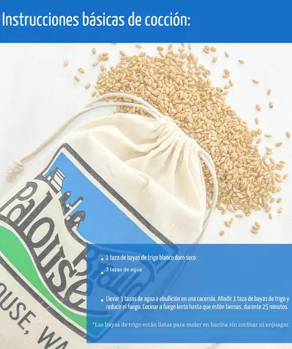 Vista 6 de Grano de trigo blanco duro verificado sin OMG 100% sin irradiar Kosher Parve Cosechado en EUA Con rastreo de campo