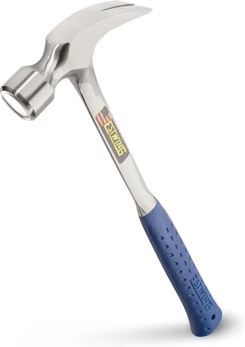 Vista 12 de ESTWING Martillo de Encofrado - 22 oz Mango Largo Garra Recta de Desgarre con Cara Lisa y Agarre de Reducción de Impactos - E3-22S Made in USA