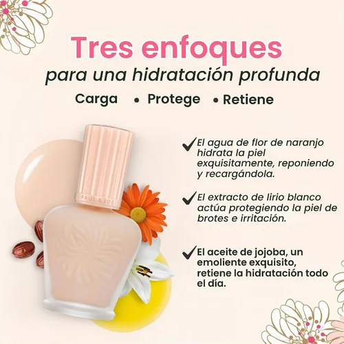Vista 5 de Paul & Joe Base de maquillaje hidratante, base de maquillaje ligera, maquillaje de base transparente e iluminadora, base de maquillaje facial