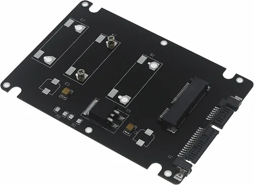Vista 2 de Mini PCI-E mSATA SSD a 2.5" SATA Tarjeta Adaptadora con Caso-Negro