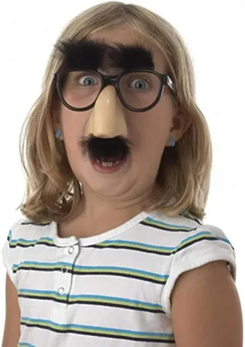 Vista 3 de Jorzer Gafas divertidas de Halloween de plástico con cejas, bigote y nariz, para niños y adultos, recuerdos de fiesta, 12 unidades, 4.72 x 4.33