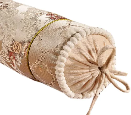Vista 4 de Almohada redonda multifuncional de caramelo para sofá, almohada decorativa de lujo, almohada cilíndrica cervical, almohada de cuello largo para Beige