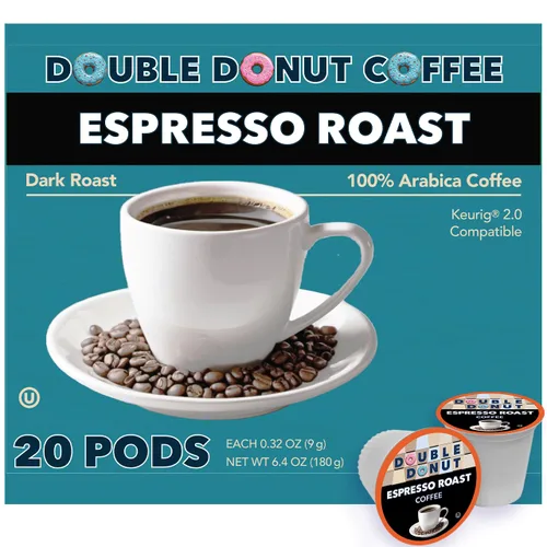Vista 81 de Double Donut Coffee Cápsulas de Café Half Caff, Cápsulas de Café de Media Cafeína de Porción Individual para Cafeteras Keurig K Cup, Tostado Medio