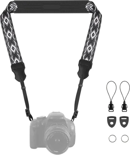 Vista 35 de FIEIL Correa de Cuello Correas de Cámara de Silicona - Correa Acolchada para Cámara, Correa de Hombro de Nailon Ajustable de 1.5" de Ancho Verde