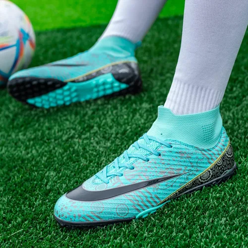 Vista 5 de WINGFAI Zapatos de fútbol para hombre, zapatos de fútbol profesionales de alta calidad, transpirables, atléticos para exteriores e interiores, tenis