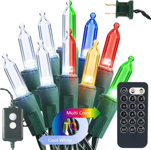 Vista 25 de Brizled Luces de Navidad, 33 pies, 100 LED Conectables de Extremo a Extremo, Mini Luces de Cadena de Navidad, 120V Certificadas UL, Blanco Frío, Luz