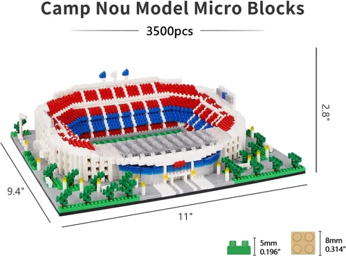 Vista 3 de Micro Mini Bloques, Serie de Estadio de Fútbol Modelo Mini Bloques de Construcción Arquitectura Modelo Kit de Construcción (Camp NOU)