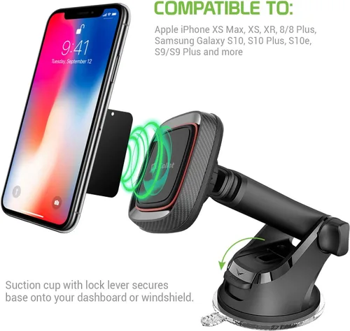 Vista 6 de Cellet Soporte magnético universal para salpicadero de automóvil, soporte para parabrisas compatible con LG V50S ThinQ 5G LG G8X ThinQ LG Q70 LG X4