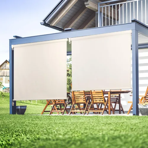 Vista 7 de Kit de bungee + tapas finales, soportes de montaje universales de repuesto para persianas enrollables exteriores e interiores (beige, 1 unidad)
