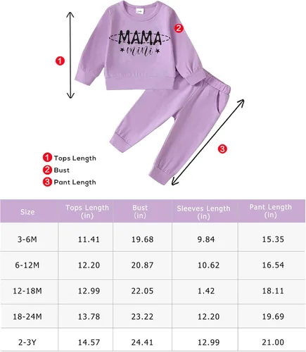 Vista 6 de Mikrdoo Ropa de bebé niña para otoño e invierno 2023 sudadera interior sin botones y pantalones, conjunto de ropa para niñas pequeñas para 3M-3T