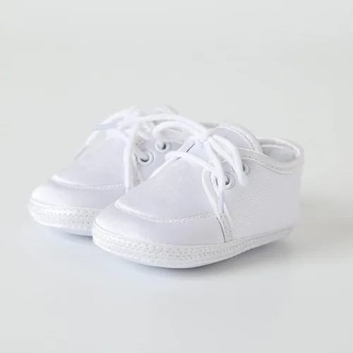 Vista 6 de Booulfi Conjunto de botines y calcetines para bebés recién nacidos para bautizo