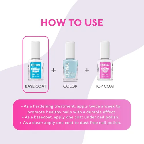 Vista 5 de Eternal Esmalte de uñas de gel de calcio – 0.5 fl oz de esmalte de uñas base Esmalte de uñas transparente para cuidado de uñas y fortalecedor