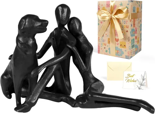 Vista 9 de Kresecioo Estatua Romántica de Pareja y Bicicleta Genial, Escultura de Hierro Fundido para Decoración, Regalos de Amor para Aniversario de Boda
