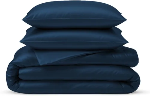 Vista 11 de Linenwalas Juego de Funda de Edredón Tamaño Twin - Viscosa Derivada de Bambú Suave, Transpirable, Ligero, Refrescante, Funda de Edredón con Cierre