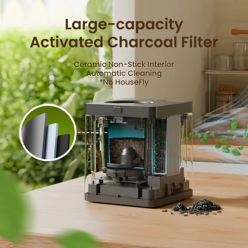 Vista 4 de TOPZEE Contenedor eléctrico de compostaje para cocina, compostador inteligente de encimera de 3 litros con limpieza automática sin olor, bajo ruido