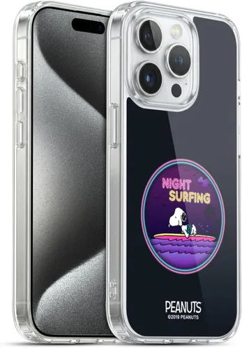 Vista 193 de Head Case Designs Funda de gel suave con licencia oficial de Peanuts Tropical Surf Snoopy Aloha Disco compatible con Apple iPhone 13 Mini Surf