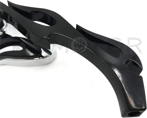 Vista 5 de HONGK - Espejo retrovisor estilo llama para motocicleta compatible con cualquier Cruiser Chopper Custom Negro [B01C0SR0PC]