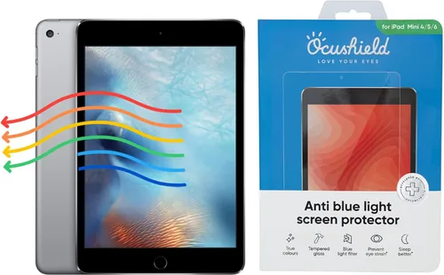 Vista 10 de Ocushield Protector de pantalla de vidrio templado antiluz azul para Apple iPad Mini 1/2/3 (7.9") - Filtro de luz azul para iPad - Anti reflejo