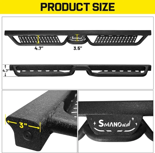Vista 9 de SMANOW Estribos barras de paso para Ford F150 Crew Cab 2015-2026